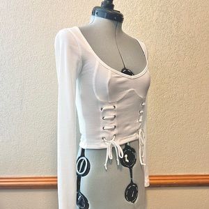 Forever 21 White Long Sleeve Blouse